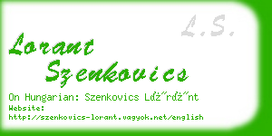 lorant szenkovics business card